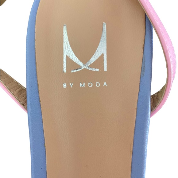 Pastel Rainbow criss cross leather Sandals. Moda in Pelle from England. - Picture 4 of 14